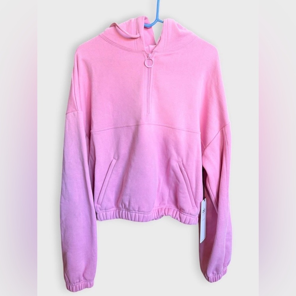ALO Yoga Pink Ombre Half-Zip Pullover NWT